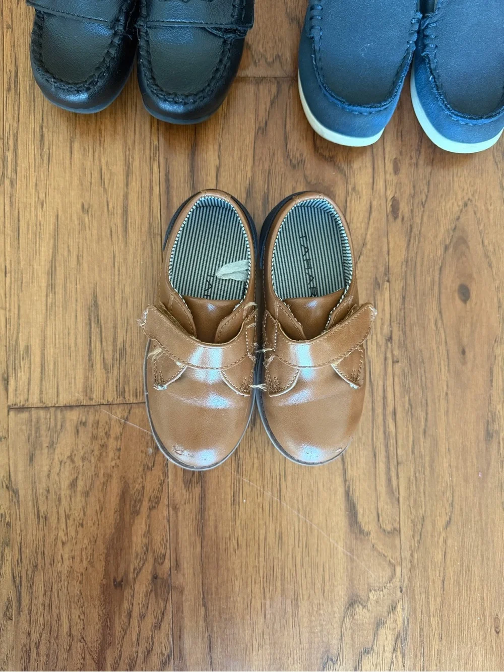Cat & Jack Navy, Black & Brown Kids Dress Shoe Trio toddler boy size 7